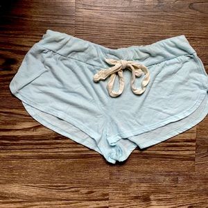 Blue skimpy sleep shorts